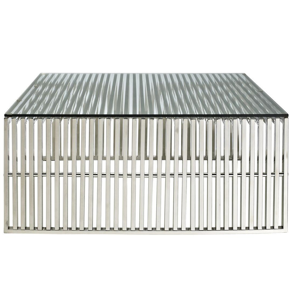 Modway Gridiron Coffee Table in Silver - EEI-284 | Coffee Tables | Modishstore - 4