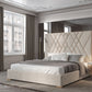 Modrest Eldora - Glam Beige Velvet and Brushed Brass Bed | Beds | Modishstore - 3