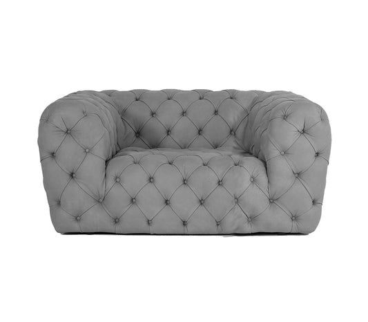 Coronelli Collezioni Ellington - Italian Grey Nubuck Leather Accent Chair | Lounge Chairs |   Modishstore 