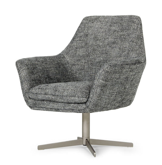 Divani Casa Elvin - Modern Dark Grey Fabric Swivel Lounge Chair | Modishstore | Lounge Chairs