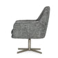 Divani Casa Elvin - Modern Dark Grey Fabric Swivel Lounge Chair-4