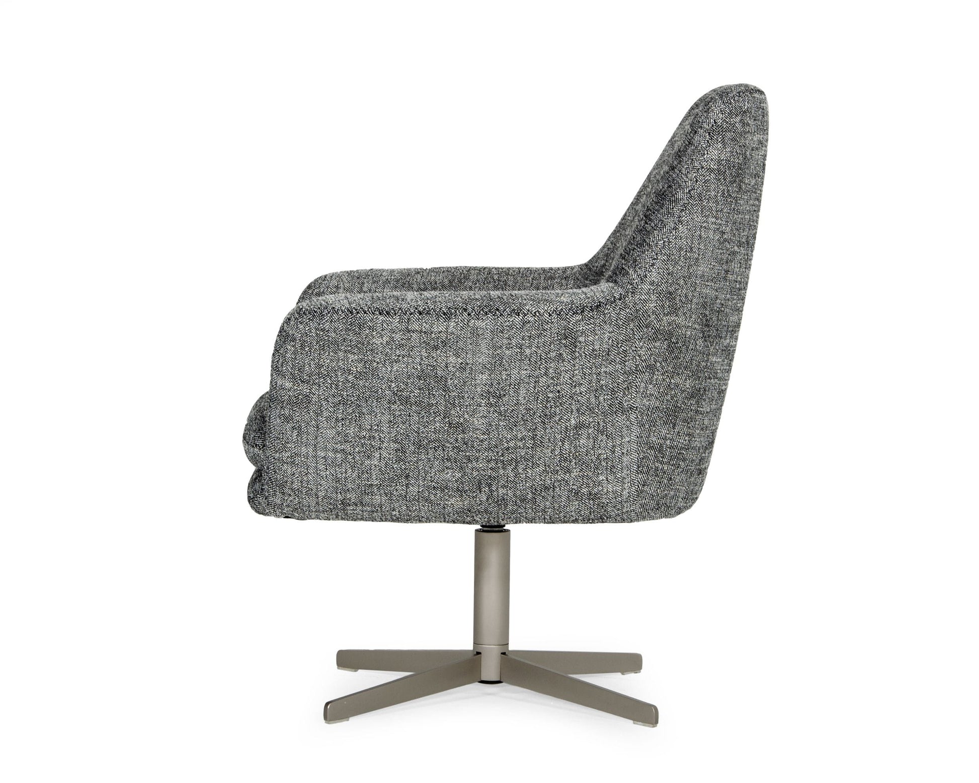 Divani Casa Elvin - Modern Dark Grey Fabric Swivel Lounge Chair-4