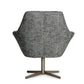 Divani Casa Elvin - Modern Dark Grey Fabric Swivel Lounge Chair-5