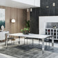 Modrest Fauna - Modern White High Gloss & Stainless Steel Chrome Dining Table-3