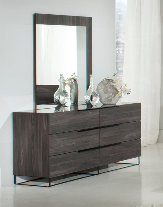 Vigfurniture Nova Domus Enzo Italian Modern Grey Oak Mirror | Modishstore | Mirrors