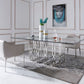 Modrest Ericson - Modern Glass & Stainless Steel Dining Table | Modishstore | Dining Tables