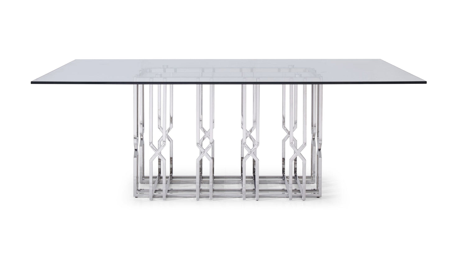 Modrest Ericson - Modern Glass & Stainless Steel Dining Table-3