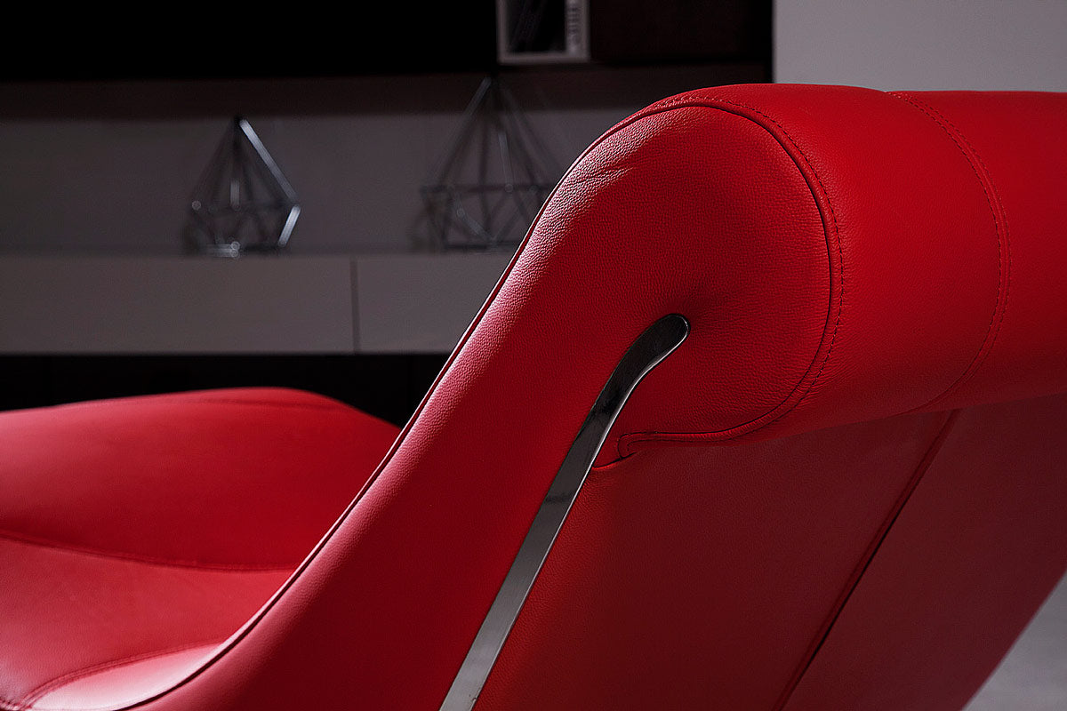 Divani Casa Essen Modern Red Leather Leisure Lounge Chaise-2