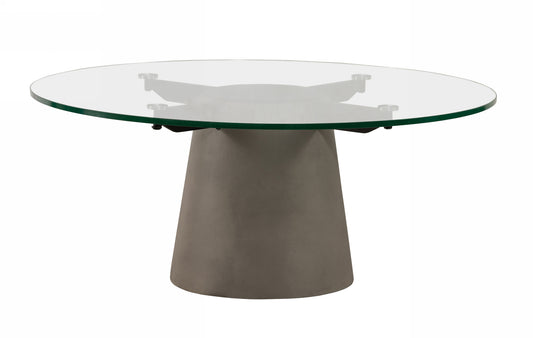 Nova Domus Essex - Contemporary Concrete, Metal and Glass Coffee Table | Modishstore | Coffee Tables