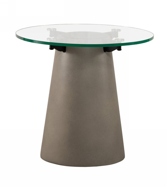 Nova Domus Essex - Contemporary Concrete, Metal and Glass End Table | Modishstore | End Tables