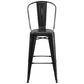 Commercial Grade 30" High Distressed Black Metal Indoor-Outdoor Barstool With Back By Flash Furniture | Bar Stools | Modishstore - 4