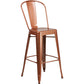 Commercial Grade 30" High Copper Metal Indoor-Outdoor Barstool With Back By Flash Furniture | Bar Stools | Modishstore
