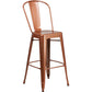 Commercial Grade 30" High Copper Metal Indoor-Outdoor Barstool With Back By Flash Furniture | Bar Stools | Modishstore - 1