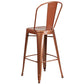 Commercial Grade 30" High Copper Metal Indoor-Outdoor Barstool With Back By Flash Furniture | Bar Stools | Modishstore - 3