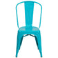 Commercial Grade Crystal Teal-Blue Metal Indoor-Outdoor Stackable Chair By Flash Furniture | Dining Chairs | Modishstore - 4
