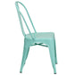 Commercial Grade Mint Green Metal Indoor-Outdoor Stackable Chair By Flash Furniture | Dining Chairs | Modishstore - 2