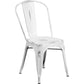 Commercial Grade Distressed White Metal Indoor-Outdoor Stackable Chair By Flash Furniture | Dining Chairs | Modishstore