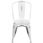 Commercial Grade Distressed White Metal Indoor-Outdoor Stackable Chair By Flash Furniture | Dining Chairs | Modishstore - 4