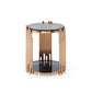 Modrest Bryce Modern Smoked Glass & Rosegold Round End Table | End Tables | Modishstore - 3