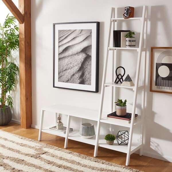 Safavieh Elwin 7 Shelf Etegere - White | Etagere | Modishstore