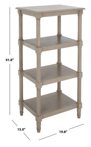 Safavieh Cassie 4 Shelf Bookcase - Greige | Bookcases | Modishstore - 4