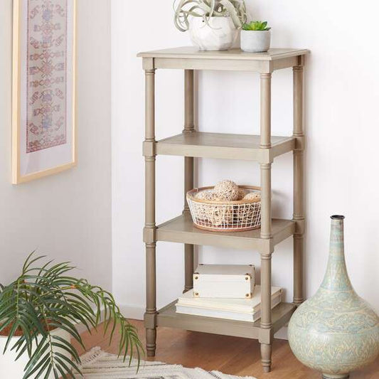 Safavieh Cassie 4 Shelf Bookcase - Greige | Bookcases | Modishstore