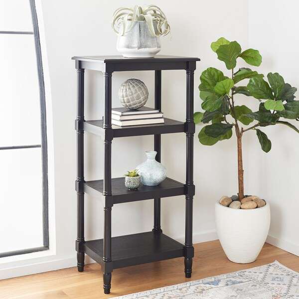Safavieh Cassie 4 Shelf Bookcase - Black | Bookcases | Modishstore