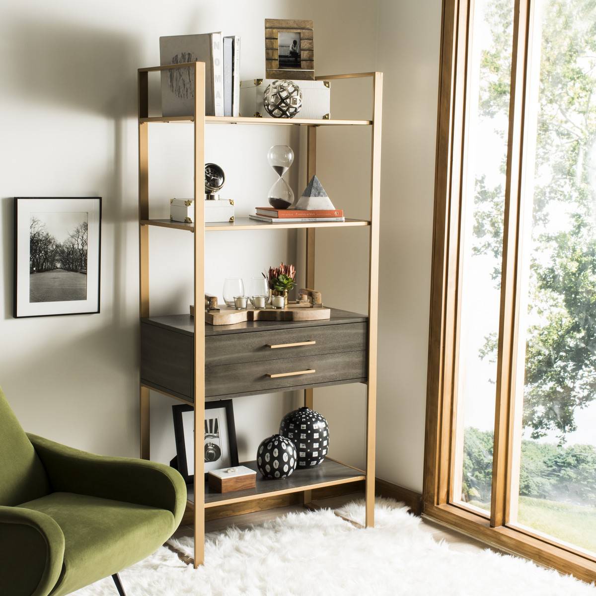 Safavieh Skylar 4 Tier 1 Drawer Etagere | Etagere | Modishstore - 2