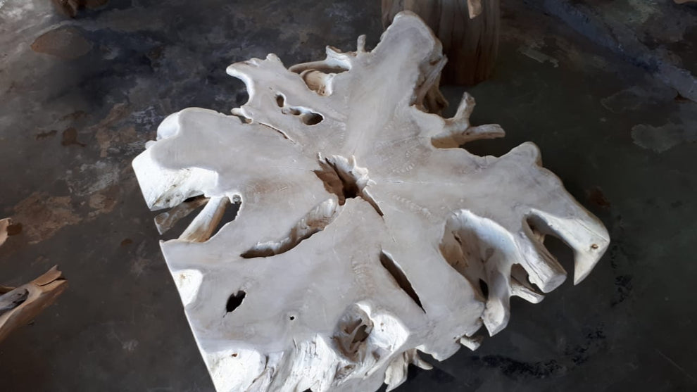 Custom Bleached Coffee Table- Teak wood Square- 1m x 1m x45 cm-3