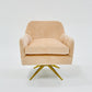 Divani Casa Abigail Modern Peach Velvet Swivel Accent Chair | Modishstore | Accent Chairs