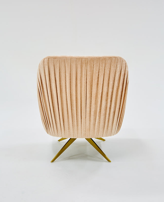 Divani Casa Abigail Modern Peach Velvet Swivel Accent Chair-2