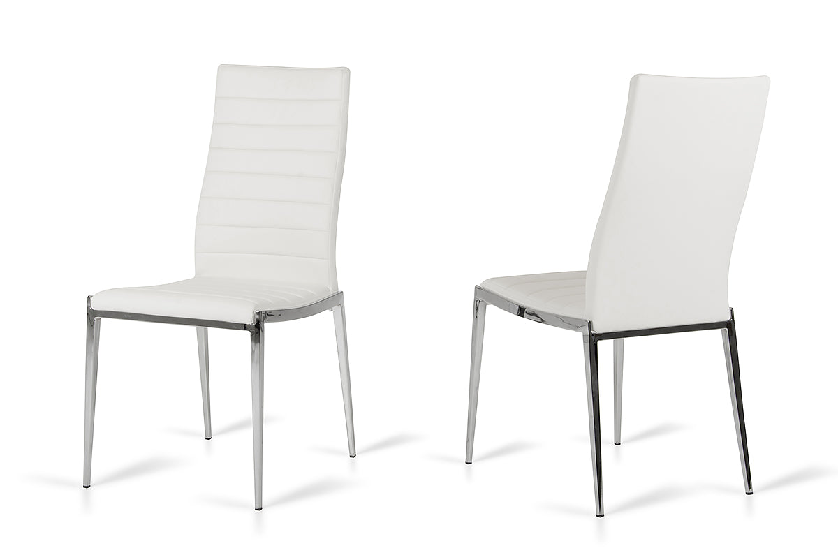 Libby - Modern White Leatherette Dining Chair (Set of 2) | Modishstore | Dining Chairs