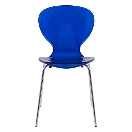 LeisureMod Modern Oyster Transparent Side Chair, Set of 4 | Side Chairs | Modishstore - 2