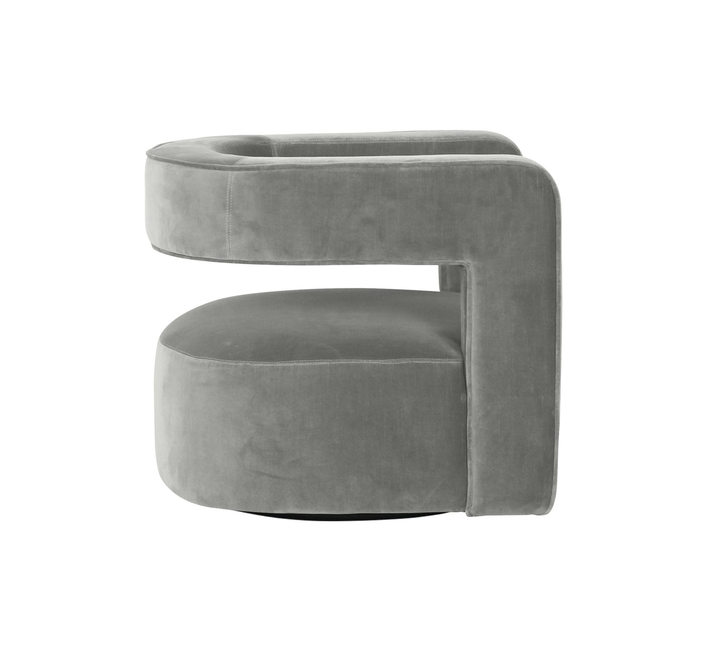 Modrest Fanny - Modern Swivel Grey Velvet Accent Chair | Lounge Chairs | Modishstore - 3