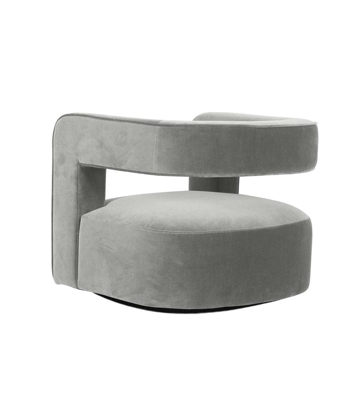 Modrest Fanny - Modern Swivel Grey Velvet Accent Chair | Lounge Chairs | Modishstore - 4