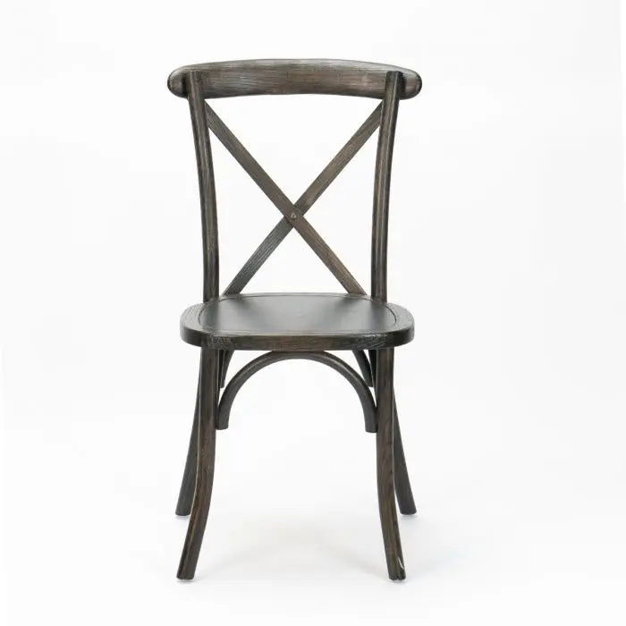 Farmhouse Cross Back (X-back) Chair - Antiqued Black Grain Set Of 4 By Atlas | Dining Chairs| Modishstore - 2