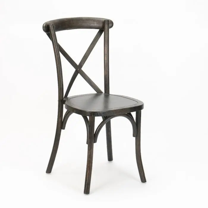 Farmhouse Cross Back (X-back) Chair - Antiqued Black Grain Set Of 4 By Atlas | Dining Chairs| Modishstore - 3