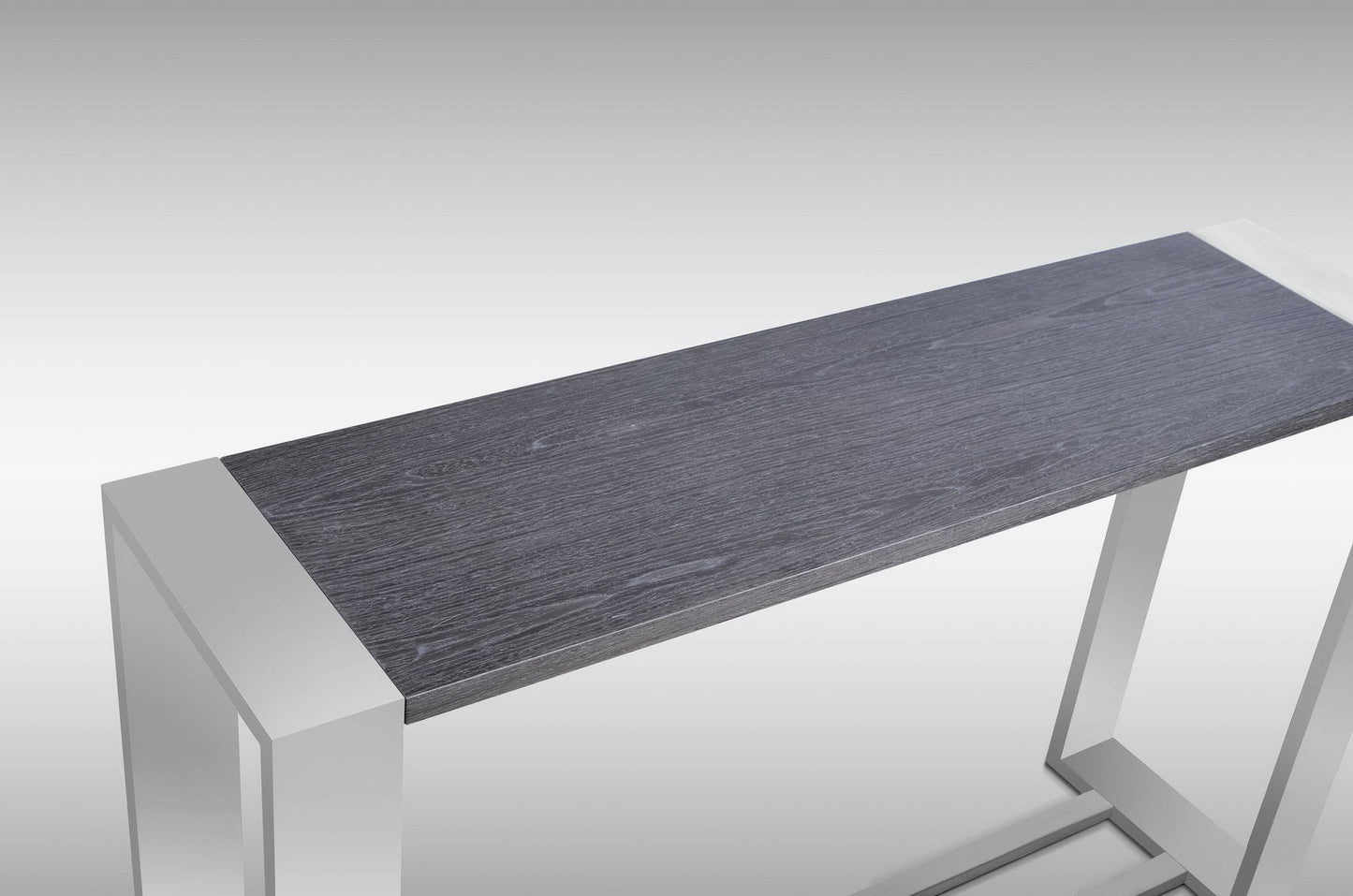Modrest Fauna - Modern Grey Elm & Stainless Steel Console Table-2