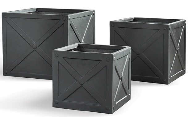 Fibreclay X Box Cubes “ Set of 3 by Napa Home & Garden | Outdoor Planters, Troughs & Cachepots | Modishstore