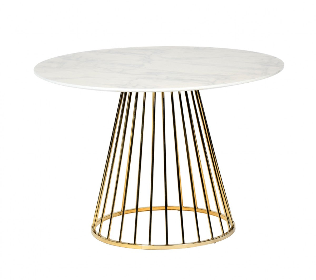 Vig Furniture Modrest Holly Modern Ash & Gold Round Dining Table | Modishstore | Dining Tables-10