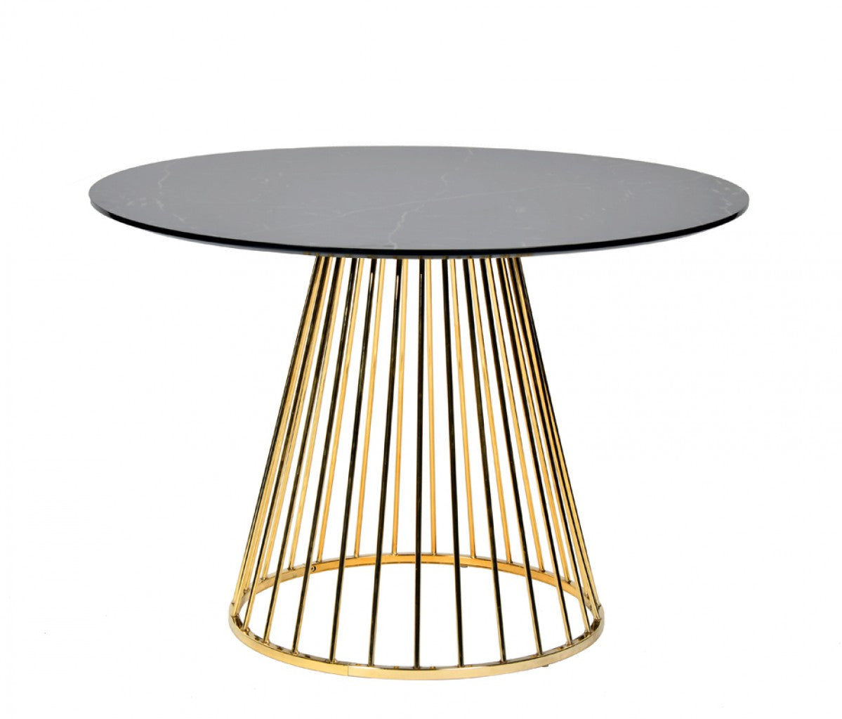 Vig Furniture Modrest Holly Modern Ash & Gold Round Dining Table | Modishstore | Dining Tables-6
