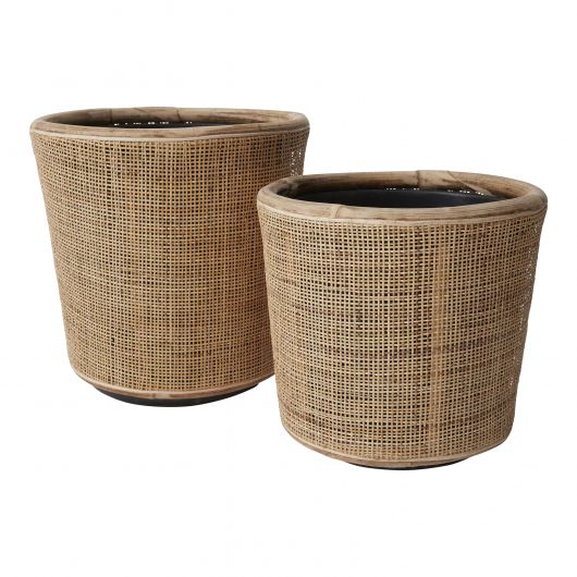 Fett Woven Wooden Pot Stand By Accent Decor | Planters, Troughs & Cachepots | Modishstore - 1