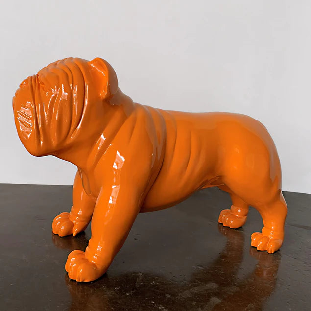 Fiberglass Bulldog MD Sculpture, Orange By Gold Leaf Design Group | Animals & Pets | Modishstore