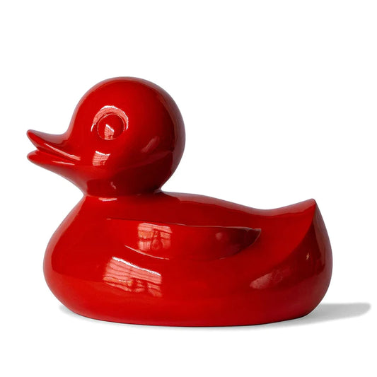 Fiberglass Duck Indore Sculpture, Red By Gold Leaf Design Group | Animals & Pets | Modishstore