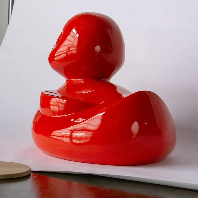 Fiberglass Duck Indore Sculpture, Red By Gold Leaf Design Group | Animals & Pets | Modishstore - 2