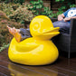 Fiberglass UV  Duck Outdoor Sculpture, Yellow By Gold Leaf Design Group | Animals & Pets |  Modishstore - 2