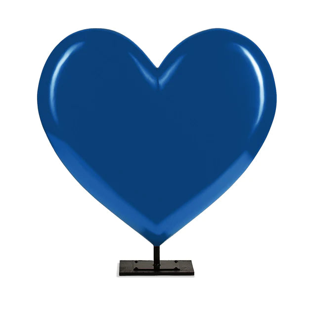 Fiberglass UV  Heart Throb Sculpture, Blue By Gold Leaf Design Group | Sculptures | Modishstore