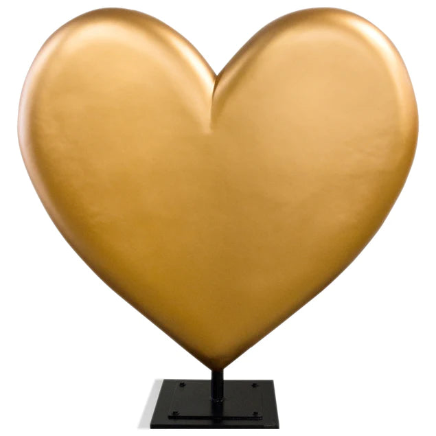 Fiberglass UV  Heart Throb Sculpture, Gold By Gold Leaf Design Group | Sculptures |  Modishstore