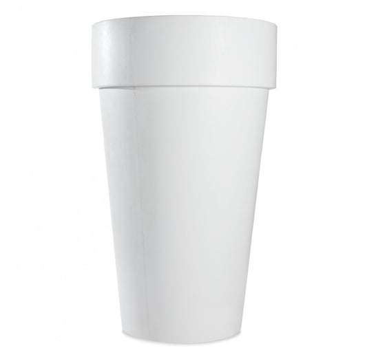 Fiberglass: XL Flower Pot, Satin White by Gold Leaf Design Group | Vases | Modishstore