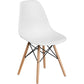 Elon Series White Plastic Chair With Wooden Legs By Flash Furniture | Side Chairs | Modishstore